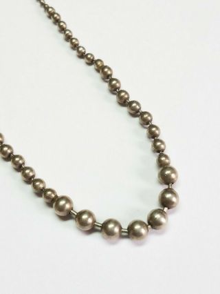 Vintage Fas 925 Italy Sterling Silver Graduated Ball Bead 18 " Necklace