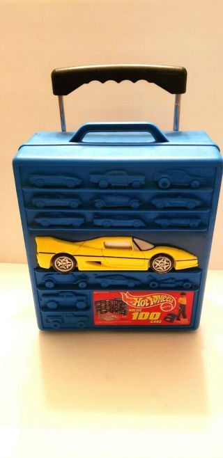 Vintage Hot Wheels Rolling Storage Case For 100 Cars Usa With 37 Vehicles