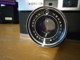 vintage konica auto S2 camera With Case And Manuel & Konica Hexanon 1:1.  8 =45mm 6