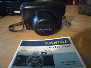 vintage konica auto S2 camera With Case And Manuel & Konica Hexanon 1:1.  8 =45mm 8