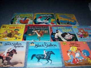 10 Vintage Childrens Records Story Books 33 1/3 Rpm See Hear Read