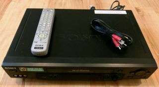 Sony Slv - N71 Vcr 4 - Head Vcr Vhs Player Hifi With Remote And Av Cables Near.