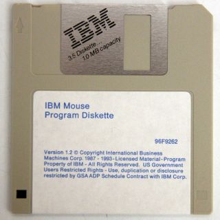 Vintage Ibm Mouse Program 3.  5 " Diskette 1987 Ver 1.  2