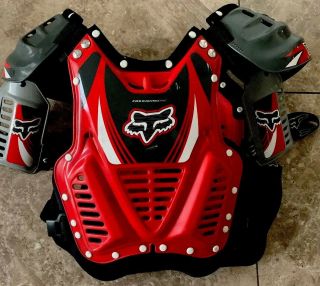 Vintage Fox Roost 2 Racing Chest Protector Red,  White,  Black.  Adult