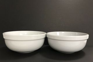 Vtg Culinary Arts Cafeware Porcelain White 6 " Bowls Set Of Two Restaurant Ware
