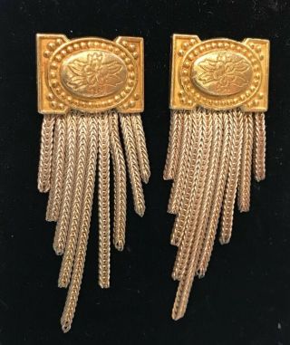 Fine Vintage Anatoli Sterling Silver And Gold Vermeil Fringe Earrings - Signed