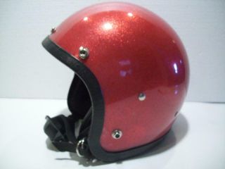 1966 Vtg Lsi - 4150 Red Metalflake Motorcycle / Snowmobile Helmet Box