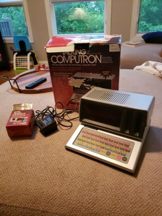Vtg 1986 Sears Talking Computron Computer Educational Games W/box & Cord