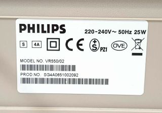 Philips VR 550 Video Cassette Recorder Player VHS PAL 220 - 240V Europlug 990 5