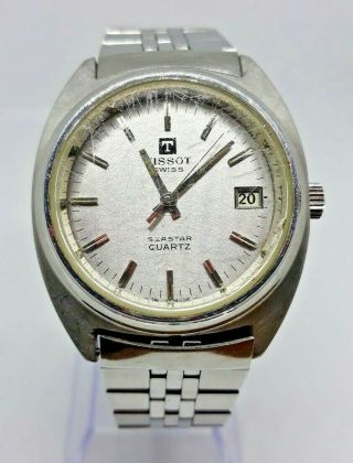 Vintage Tissot Seastar Quartz Swiss Made Watch With Stainless Steel Bracklet
