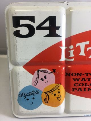 Vintage 54 Water Colors Tin Set Avalon Industries for Kids Little Artist 50 ' s 4