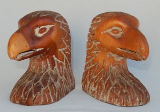 Vintage Wooden Eagle Bookends By Sarried,  Ltd Made In Spain