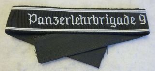 Panzer Lehr Brigade 9 Vintage Bundeswehr Cuffband Title West German Army