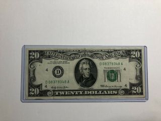 Vintage 1969 $20 Twenty Dollar Bill Woodstock Us Currency