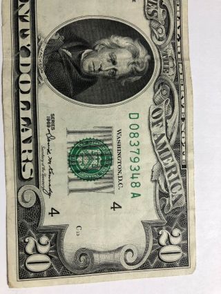 Vintage 1969 $20 Twenty Dollar Bill Woodstock US Currency 7
