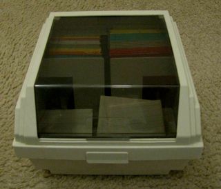 Vintage 3.  5”floppy Disk Plastic Storage Case 100 Disk Capacity With 35 Formatted