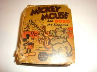 Big Little Book.  Mickey Mouse And Bobo The Elephant 1160 Vintage