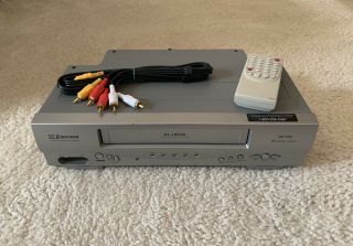 Emerson Ewv404 Vhs Player Vcr With Remote 4 Head Hi - Fi Video Cassette Recorder