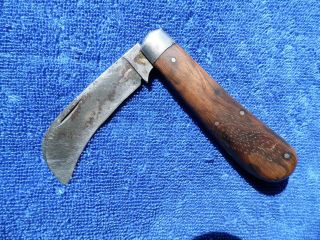 Vintage Schrade Cut Co Pocket Knife Hawk Bill Pruning Knife Old Knife