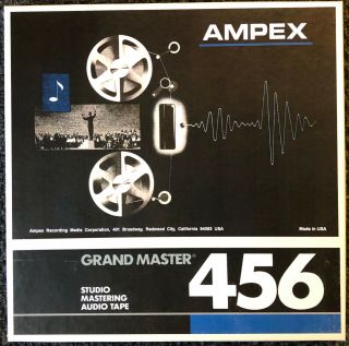 Ampex 456 10.  5 " Reel With 1/4 " Magnetic Recording Tape W/ Storage Box Pair