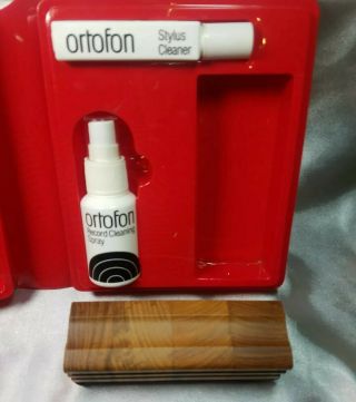 Vintage Ortofon Record Care Kit: Stylus Cleaner,  Record Cleaning Spray and Brush 4