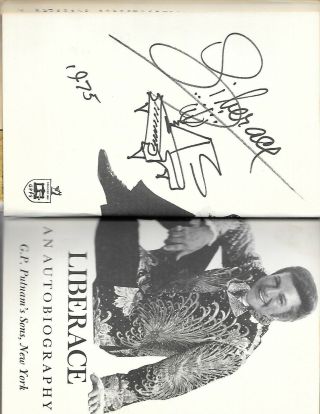 Liberace,  signed book.  An autobiography hardback.  Las Vegas legend 2