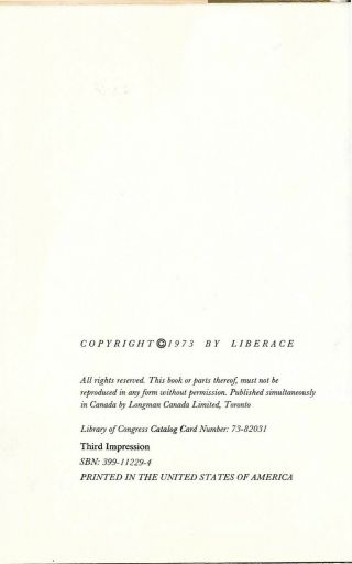 Liberace,  signed book.  An autobiography hardback.  Las Vegas legend 3