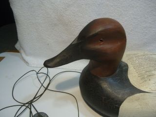 Wood Carved Duck / bird decoy w weight Hadley signed 2