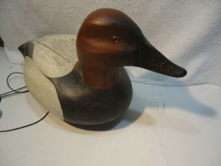 Wood Carved Duck / bird decoy w weight Hadley signed 5
