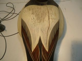 Wood Carved Duck / bird decoy w weight Hadley signed 6