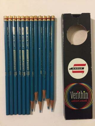 Vintage 50s Eagle Verithin Colored Pencils Sky Blue 740 1/2