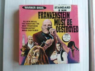 Vintage Frankenstein Must Be Destroyed 8mm Home Movie Film With Box