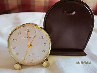 Vintage Marshall Field & Company Alarm Desk Clock 8 Days 15 Jewels Swiss