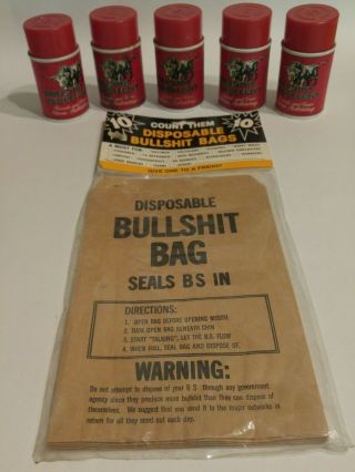 5 Vintage Bullshit Repellent Spray Cans And 10 Bags Gag Gift