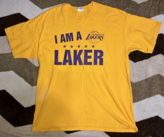 Vintage Los Angeles Lakers T - Shirt Mens Sz Xl Double Sided