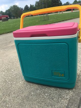 Vintage Igloo Legend 24 Ice Chest Cooler Multi - Color Beach Turquoise Pink Yellow