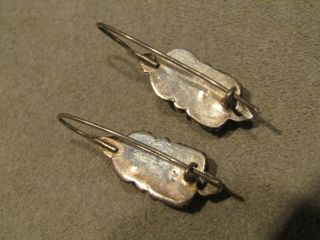 Vintage Sterling Silver Garnet Amethyst Drop Earrings 5