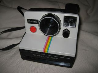 Polaroid Onestep White Rainbow Stripe Sx70 Land Camera Vintage