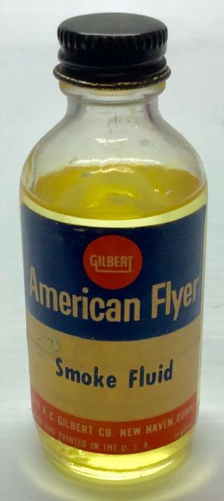 Vintage Gilbert American Flyer 5 Oz.  Bottle Of Smoke Fluid M4844