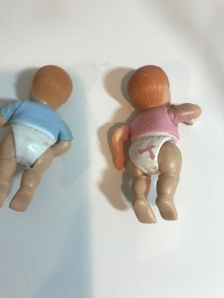 Vintage Fisher Price Loving Family Dolls Twin Baby Boy & Girl Figures Babies 3
