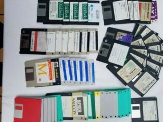 Various Brands And Programs Of Vintage 3.  5 " Floppy Disks