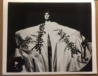 Vintage 1973 Press Photo David Bowie In Flowing Robe Concert Backstamp