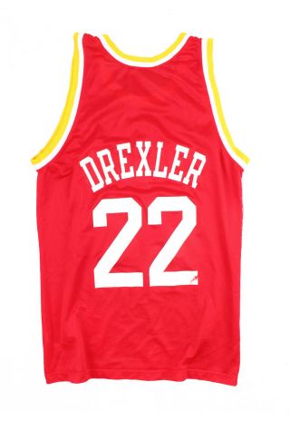 Vintage 90s Champion Houston Rockets Jersey Drexler Basketball NBA Sz L (44) 2