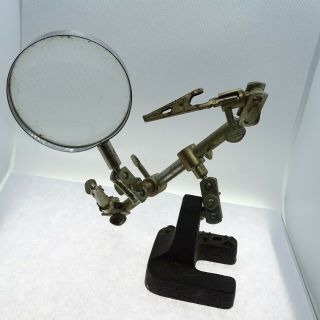 Vintage X - Acto Watchmakers Helping Hands Watch Tool With Magnifying Glass