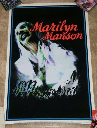 Marilyn Manson Vintage Blacklight Poster 1996 Flocked