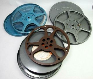 3 Assorted Compco Goldberg Bros Metal Movie Reels W Cans For 8 Film 8mm
