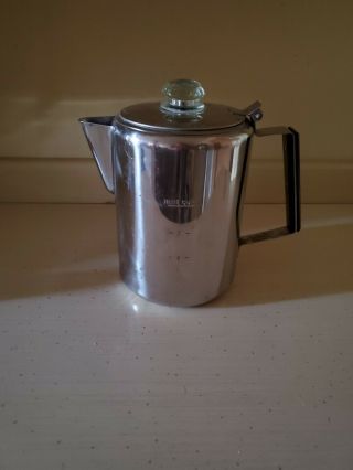 9 Cup Vintage Stainless Steel Percolator Coffee Maker Pot Stove Top