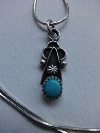 Vintage Navajo Sterling Silver/turquoise/native American Pendant/necklace