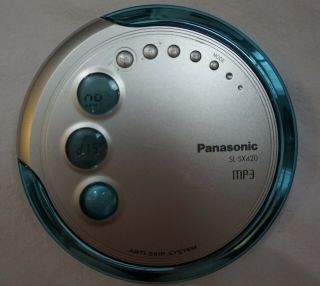 Panasonic Portable Cd Player Sl - Sx420 Mp3 Discman Blue Anti Skip Personal Cd Vtg