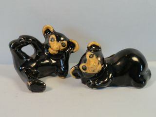 Vintage Rosemeade Black Bear Miniature Figurine Set